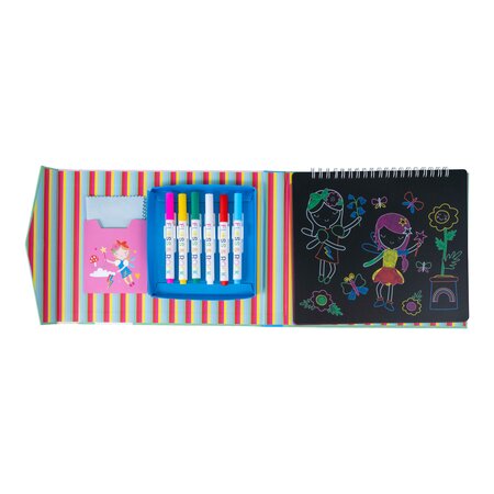Carte tip tabla reutilizabila Chalkboard Sketchbook Rainbow Fairy, 3 ani+, Floss & Rock 648629