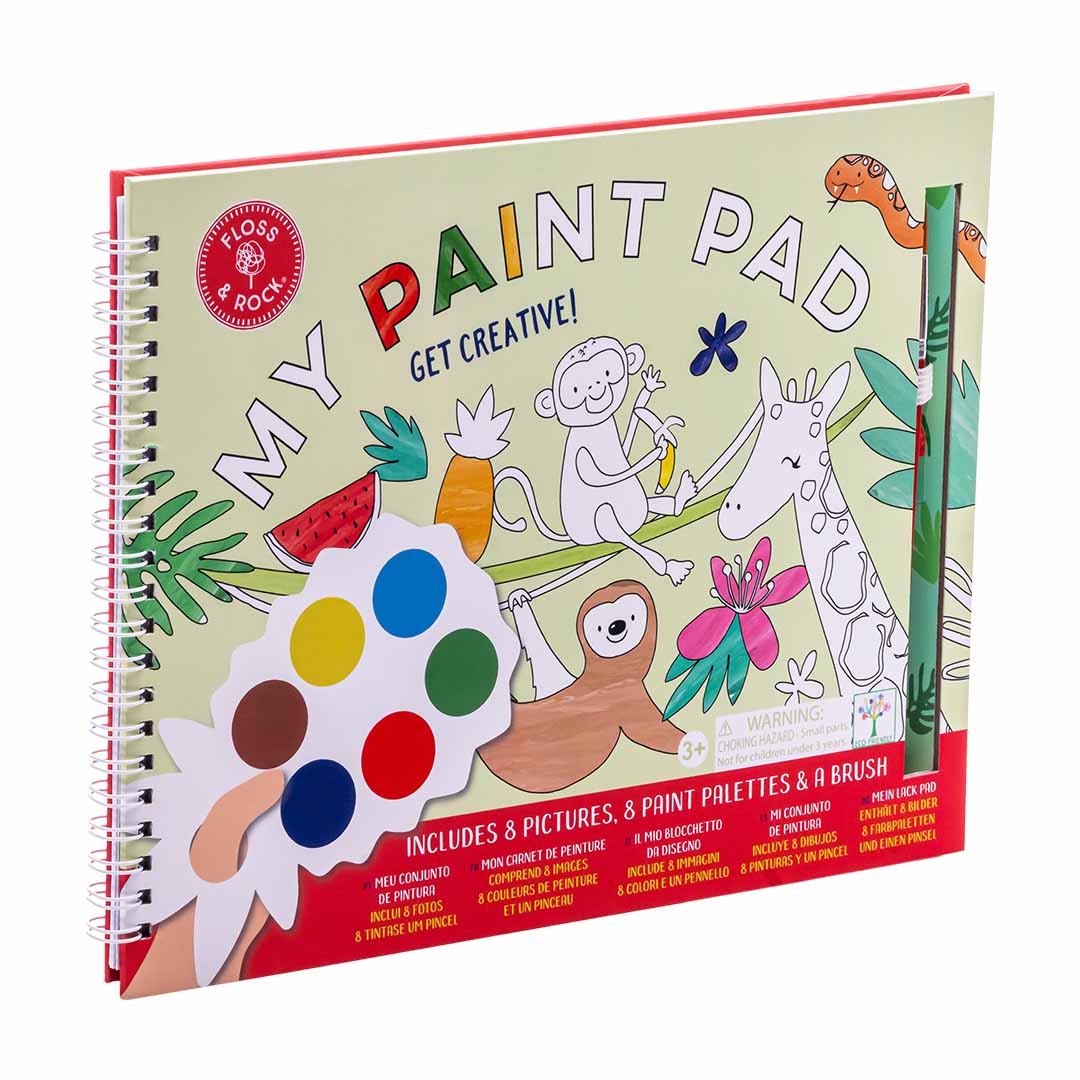 Carte de colorat cu acuarele, My Paint Pad Jungle, 3 ani+, Floss & Rock