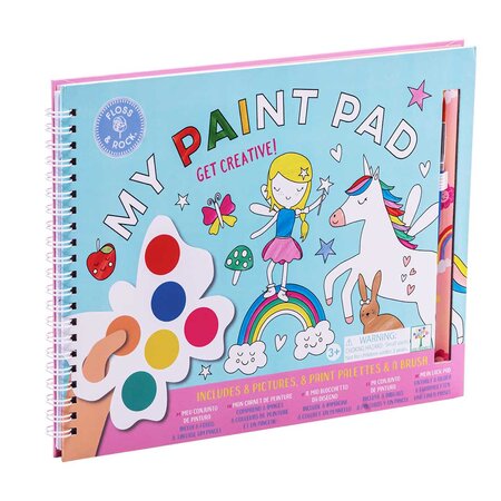 Carte de colorat cu acuarele, My Paint Pad Rainbow Fairy, 3 ani+, Floss&Rock