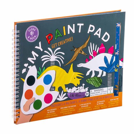 Carte de colorat cu acuarele My Paint Pad Dino, 3 ani+, Floss&Rock