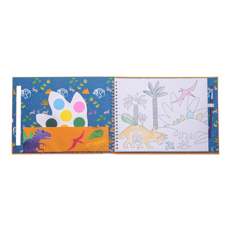 Carte de colorat cu acuarele My Paint Pad Dino, 3 ani+, Floss & Rock 648657