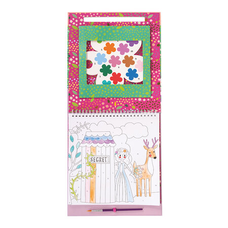 Carte de colorat cu acuarele pe numere, Paint by numbers Fairy Tale, 5 ani+, Floss & Rock 648672