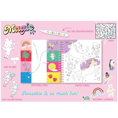 Caiet de activitati reutilizabil, Magic Multi Play Rainbow Fairy, 3 ani+, Floss & Rock 648690
