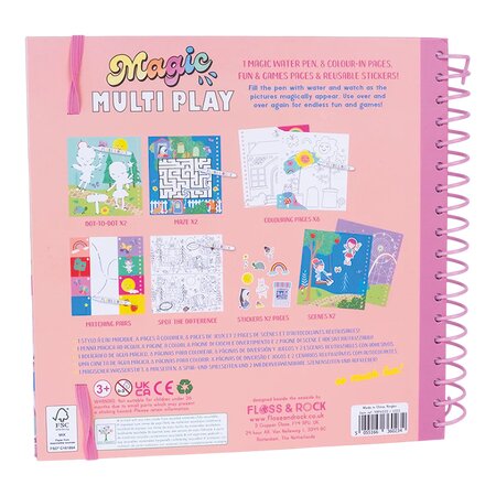 Caiet de activitati reutilizabil, Magic Multi Play Rainbow Fairy, 3 ani+, Floss & Rock 648691