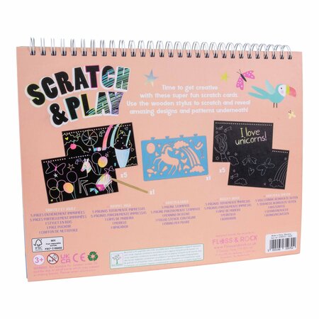Caiet de activitati razuibil, Scratch & Play Fantasy, 3 ani+, Floss & Rock 648717