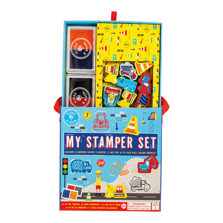 Set Stampile Construction, 3 ani+, Floss & Rock 648791