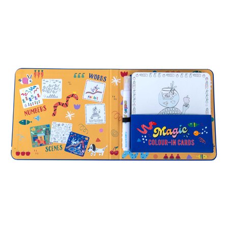 Set planse de colorat cu apa, Magic Water Cards Pets, 3 ani+, Floss & Rock 648842