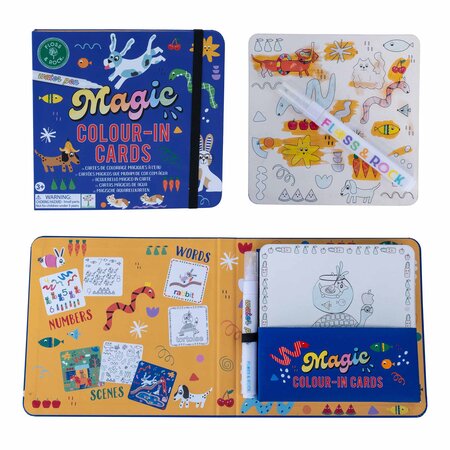 Set planse de colorat cu apa, Magic Water Cards Pets, 18 luni+, Floss & Rock