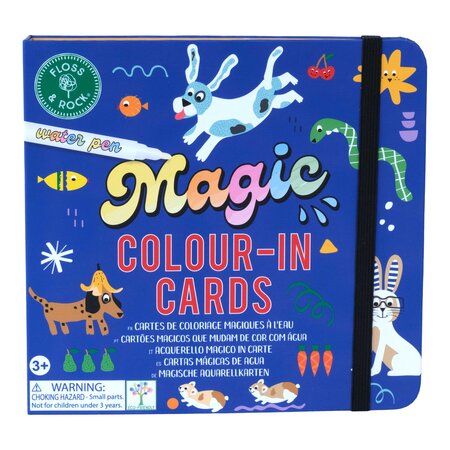 Set planse de colorat cu apa, Magic Water Cards Pets, 3 ani+, Floss & Rock 648840