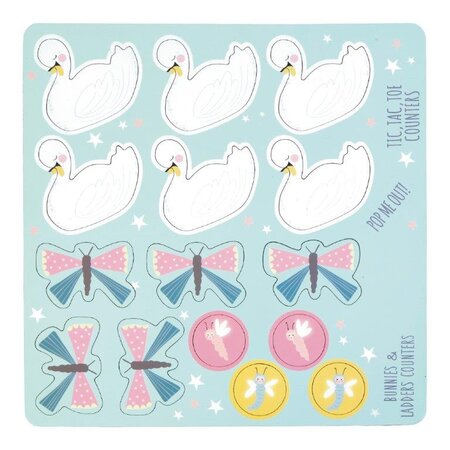 Jocuri magnetice in cutie metalica, 4 in 1, Fun & Games Enchanted, 3 ani+, Floss & Rock 648913