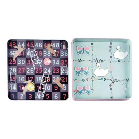 Jocuri magnetice in cutie metalica, 4 in 1, Fun & Games Enchanted, 3 ani+, Floss & Rock 648910
