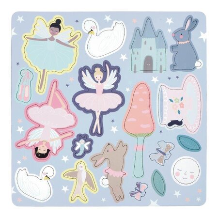 Jocuri magnetice in cutie metalica, 4 in 1, Fun & Games Enchanted, 3 ani+, Floss & Rock 648912