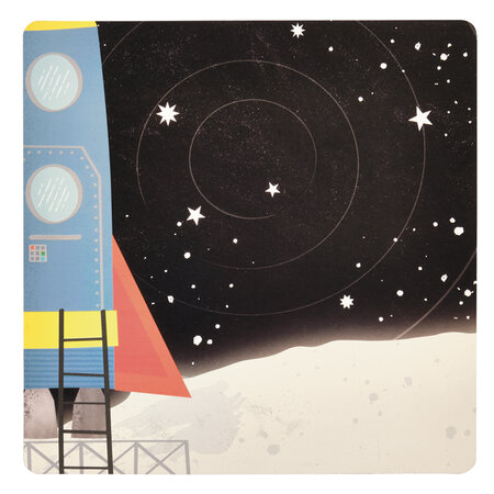 Jocuri magnetice in cutie metalica, 4 in 1, Fun & Games Space, 3 ani+, Floss & Rock 648935