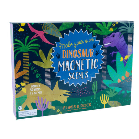 Joc magnetic educativ, Play Scenes Dino, 3 ani+, Floss & Rock 648951