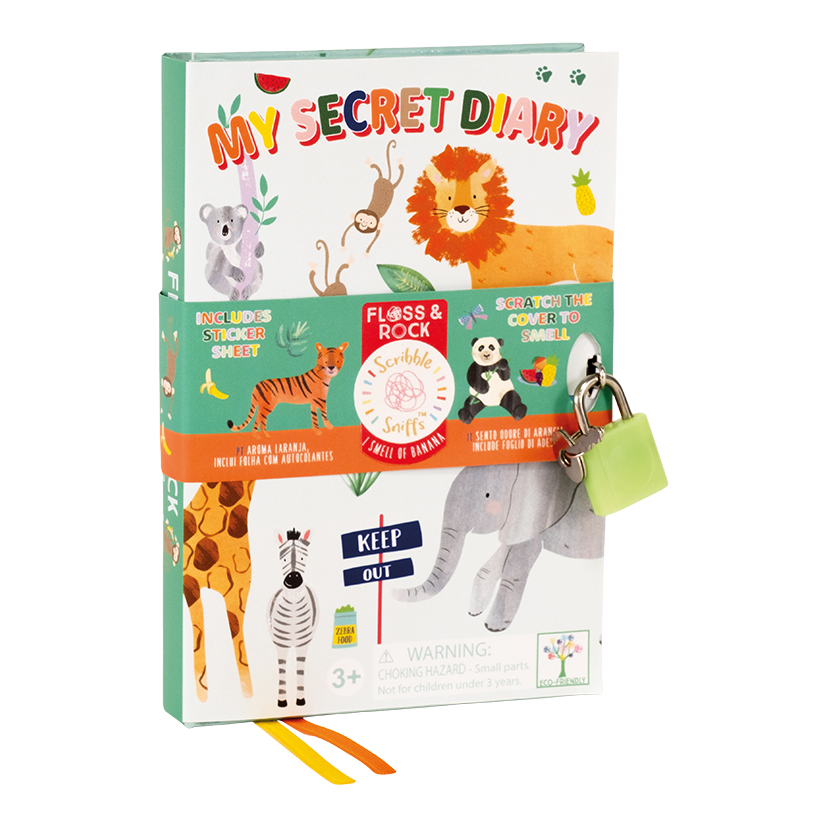 Jurnal parfumat cu lacat, My Scented Secret Jungle, 3 ani+, Floss & Rock