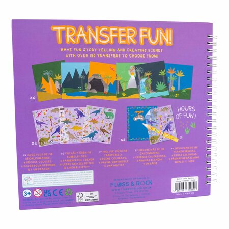 Caiet de activitati Transfer Fun Dino, 3 ani+, Floss & Rock 649025