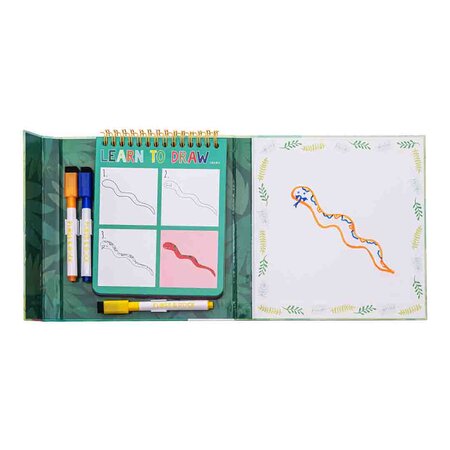 Kit pentru desen, reutilizabil Jungle, 3 ani+, Floss & Rock 649029