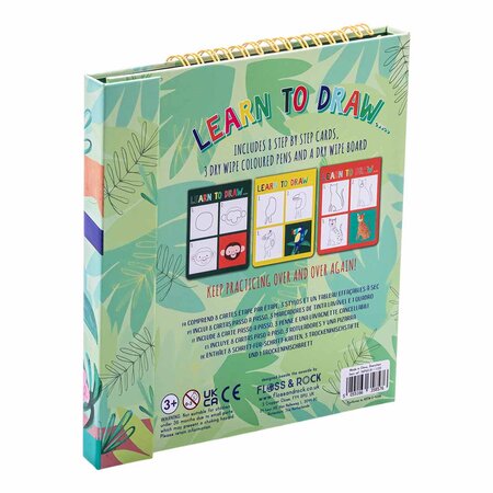 Kit pentru desen, reutilizabil Jungle, 3 ani+, Floss & Rock 649030