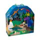 Cutie portabila cu figurine din lemn, Playbox Dino, 3 ani+, Floss & Rock 649049
