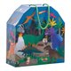 Cutie portabila cu figurine din lemn, Playbox Dino, 3 ani+, Floss & Rock 649048