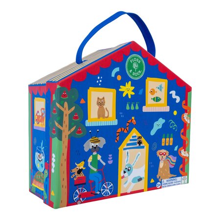 Cutie portabila cu figurine din lemn, Playbox Pets, 3 ani+, Floss & Rock 649054