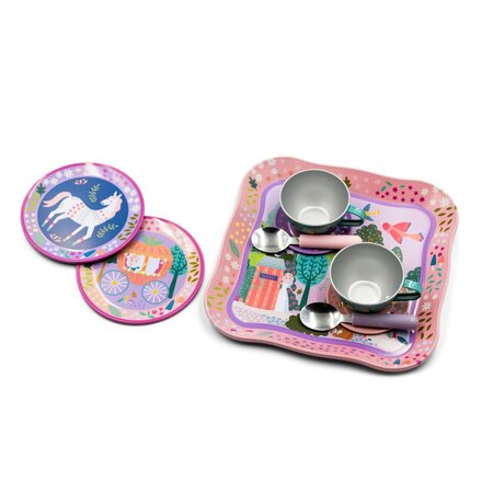 Set de jucarie pentru servit ceai, 11 piese, 3 ani+, Floss & Rock 649065