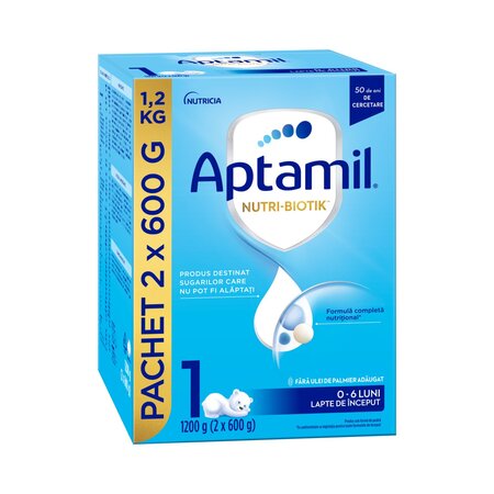 Lapte praf Nutri-Biotik 1, 0-6 luni, 1200 g, Aptamil 816703
