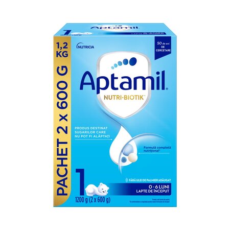 Lapte praf Nutri-Biotik 1, 0-6 luni, 1200 g, Aptamil