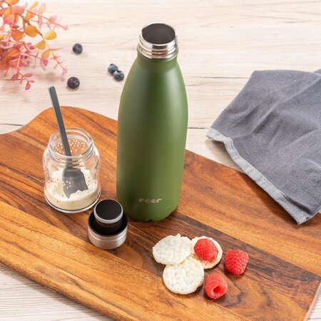 Sticla de baut termoizolanta din otel inoxidabil vidat, Verde,, 500 ml, Reer 649684