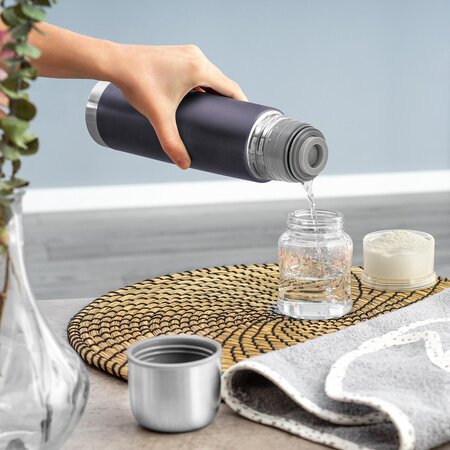 Sticla termos din otel inoxidabil vidat, Gri, 450 ml, Reer 649784