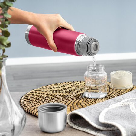Sticla termos din otel inoxidabil vidat, Rosu, 450 ml, Reer 649791