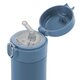 Sticla de baut din otel inoxidabil cu pai din silicon pentru copii, Albastru, 350 ml, Reer 649807