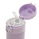 Sticla de baut din otel inoxidabil cu pai din silicon pentru copii, Violet, 350 ml, Reer 649810