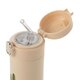 Sticla de baut din otel inoxidabil cu pai din silicon pentru copii, Alb-Crem, 350 ml, Reer 649813