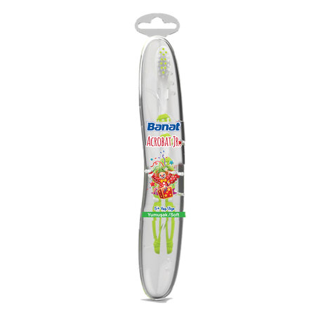 Periuta dinti+ etui calatorie Acrobat, Soft, +5 ani, Banat