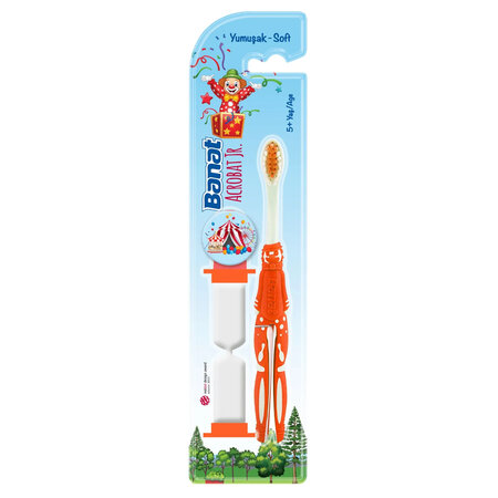 Periuta dinti copii + clepsidra Acrobat, Soft, +5 ani, Banat