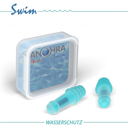 Dopuri de urechii pentru inot, pentru copii, +1 an, Albastre, Sanohra 649996