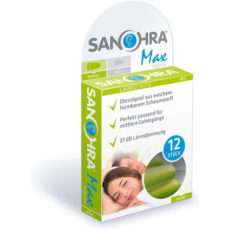 Dopuri de urechi pentru adulti, SNR 37dB, Verde, 12 buc, Reer