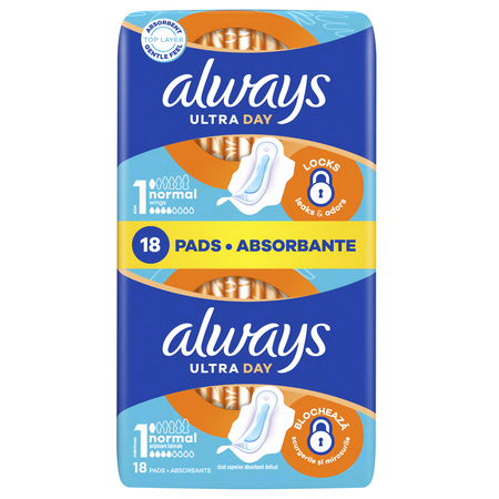 Absorbante Duo Pack Normal, Marimea 1, 18 bucati, Always