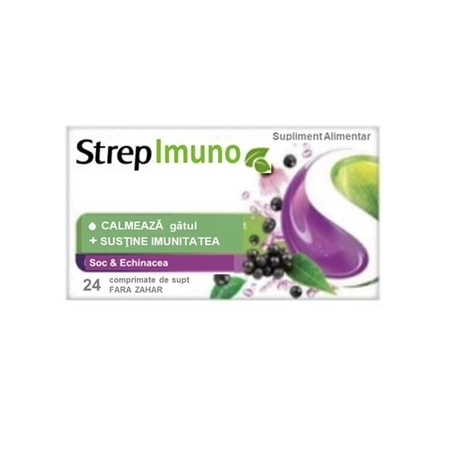 StrepImuno cu soc si echinacea, 24 pastile de supt, Reckitt Benckiser