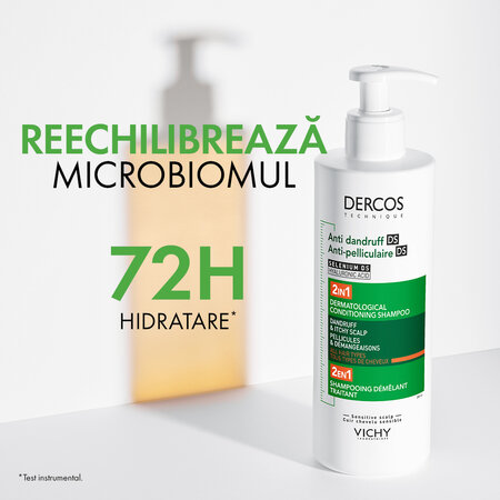 Sampon si balsam 2 in 1 Dercos, 390 ml, Vichy 650493