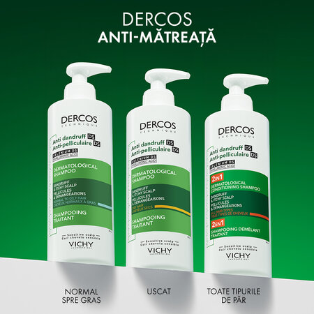Sampon si balsam 2 in 1 Dercos, 390 ml, Vichy 650489