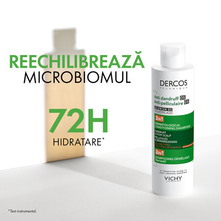 Sampon si balsam 2 in 1 Dercos, 200 ml, Vichy 650500