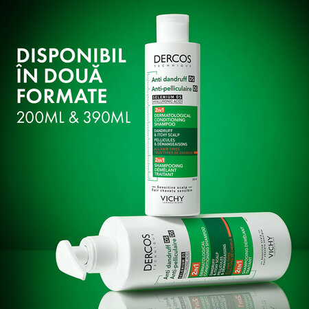 Sampon si balsam 2 in 1 Dercos, 200 ml, Vichy 650501