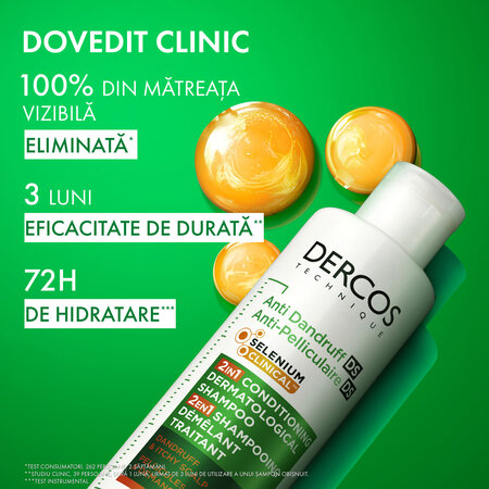 Sampon si balsam 2 in 1 Dercos, 200 ml, Vichy 812950