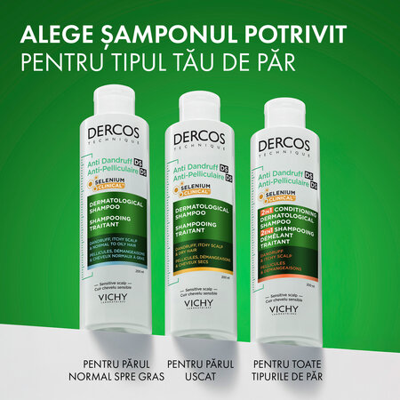 Sampon si balsam 2 in 1 Dercos, 200 ml, Vichy 812956