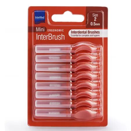 Periute interdentare Mini Ergonomic InterBrush, 8 bucati, Size 2 0.50 mm, Intermed