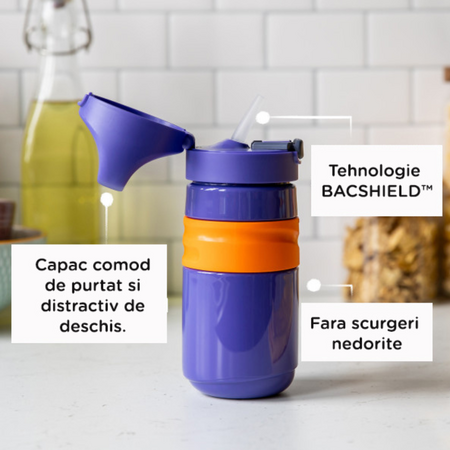 Cana cu pai Flip Top, +18 luni, Mov, 500 ml, Tommee Tippee 650302
