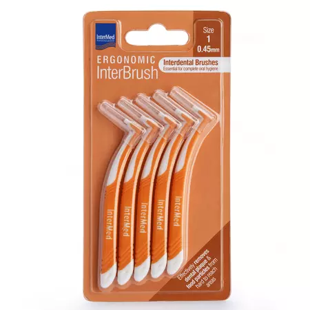 Periute interdentare Ergonomic InterBrush, 5 bucati, Size 1 0.45 mm, Intermed