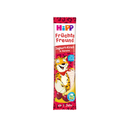 Baton Bio cu iaurt, cirese si banana Fruit Friend, + 1 an,  23 g, Hipp